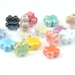 Creative Charms Lucky Irish Four flower 12mm Colorful Ceramic Beads Handmade Bracelet Earrings DIY Accessories