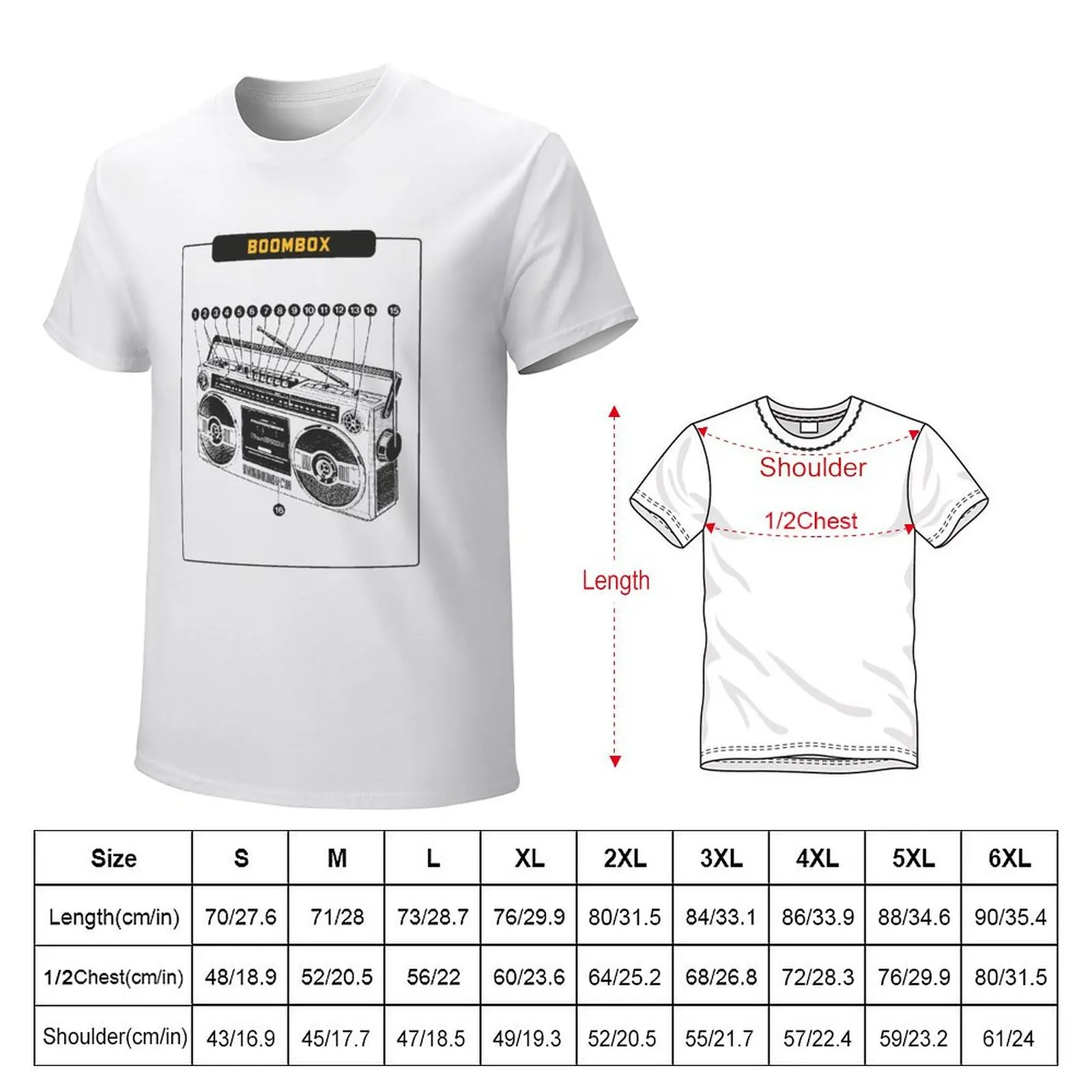 BOOMBOX T-shirt tees Aesthetic clothing plus size tops shirts graphic tees mens cotton t shirts