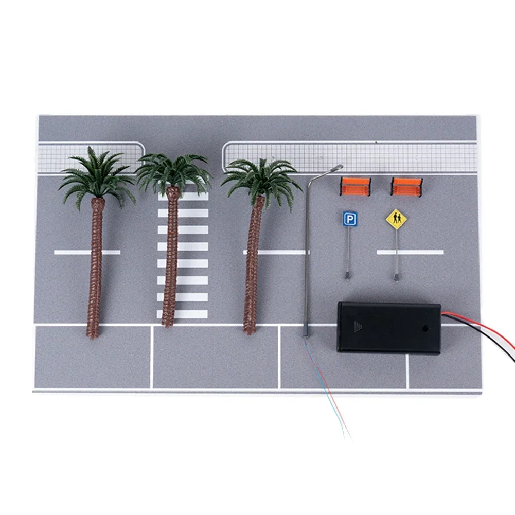 1:64 Scale Roadway Set And Landscape Accessory With Coconuts Tree City Road Scene Sign For Model Enthusiasts