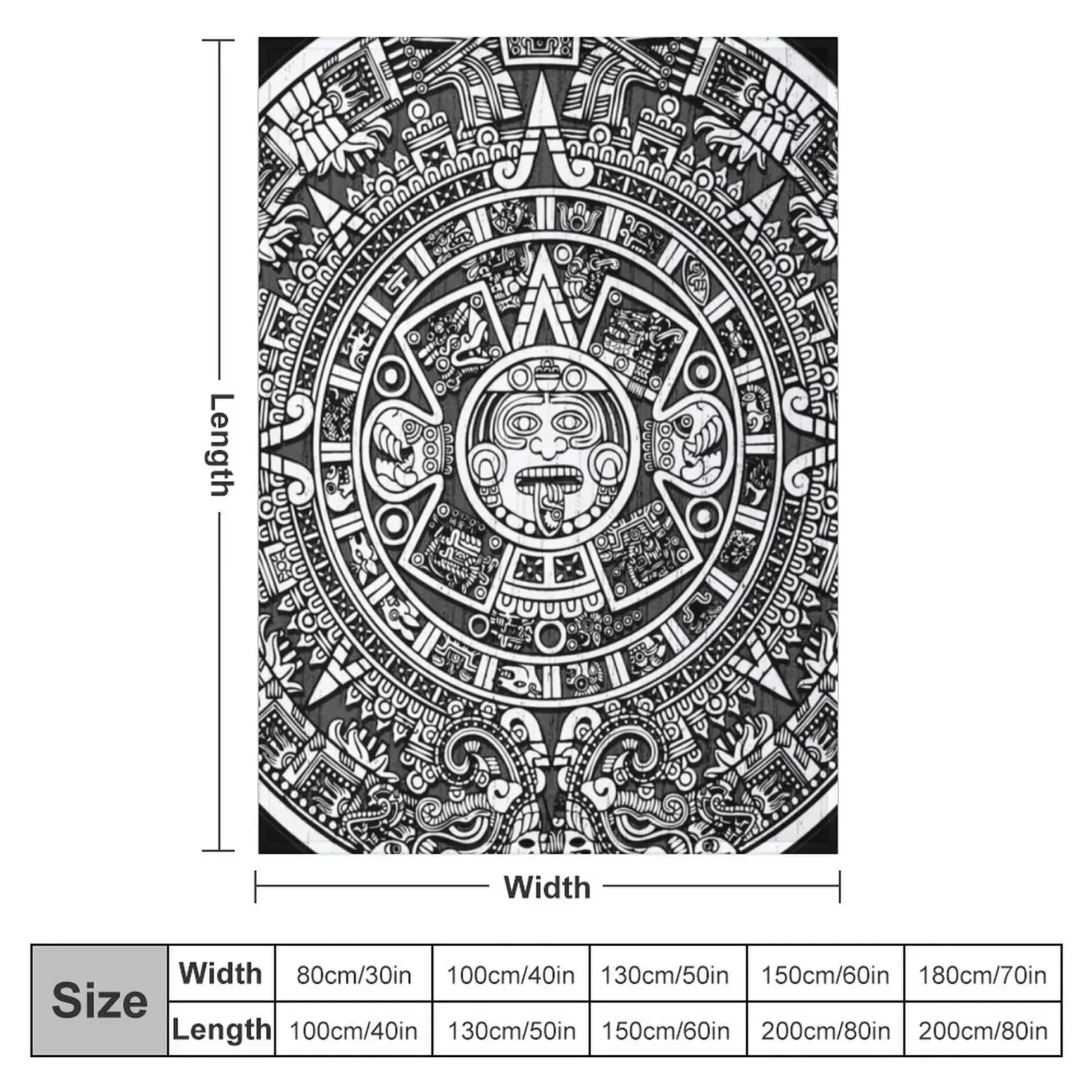 Aztec calendar Throw Blanket Winter beds Thin Blankets