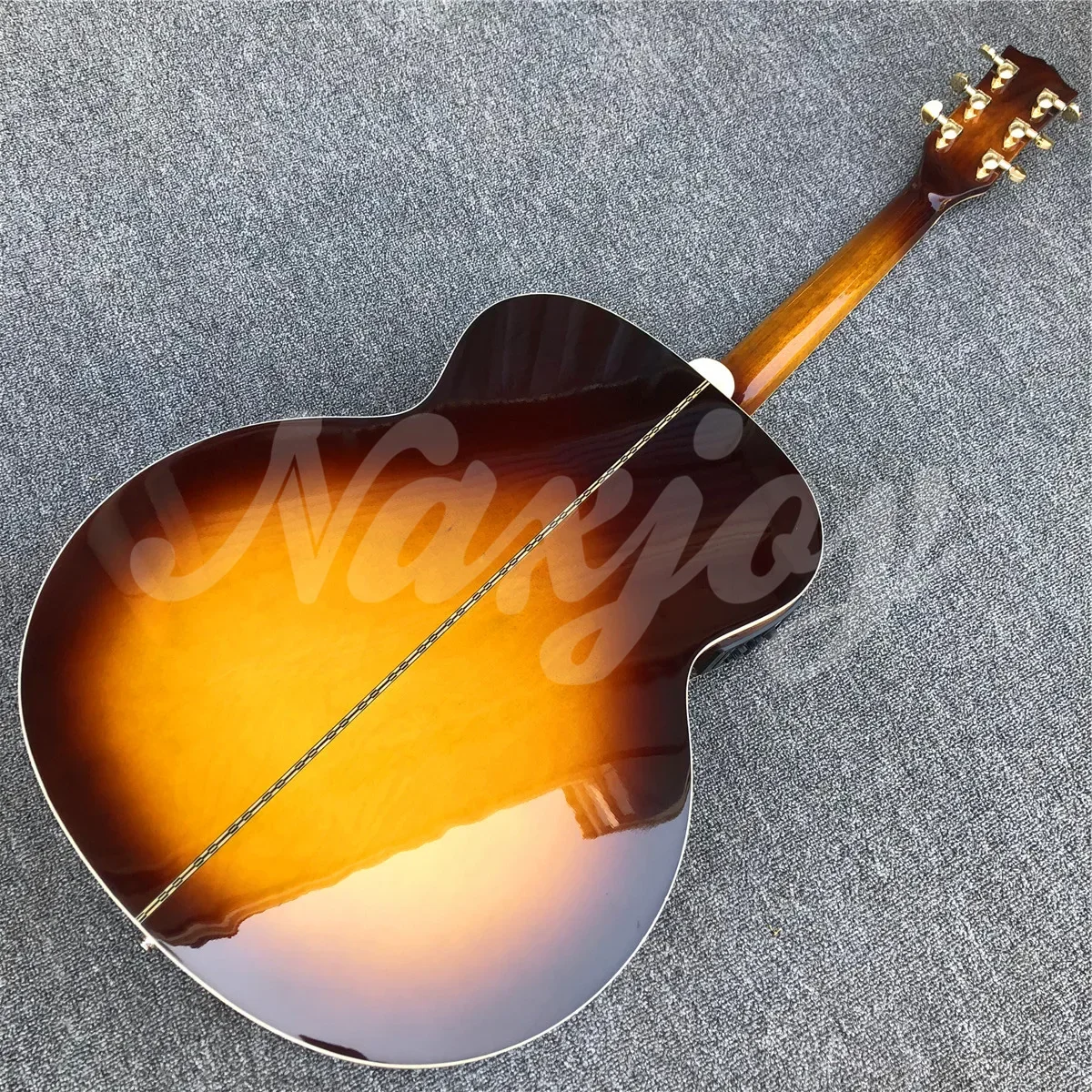 2025 غروب الشمس 43 "الصلبة شجرة التنوب الصوتية الغيتار مخصص خشب القيقب جامبو الجسم الغيتار