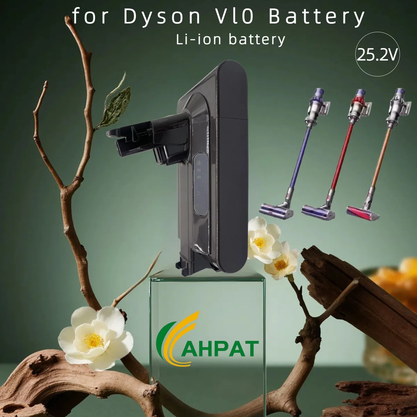 2026 AHPATfor دايسون V10 بطارية 25.2 فولت 4800 مللي أمبير-12800 مللي أمبير جديد للمكنسة الكهربائية اللاسلكية V10 الحيوانية المطلقة المنفوشة. بطارية SV12
