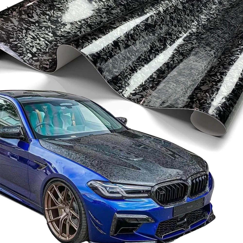 Premium PET Forged Glossy Protector Film Self Adhesive Car Carbon Vinyl Film DIY Roll Waterproof Stickers for Car Accessories