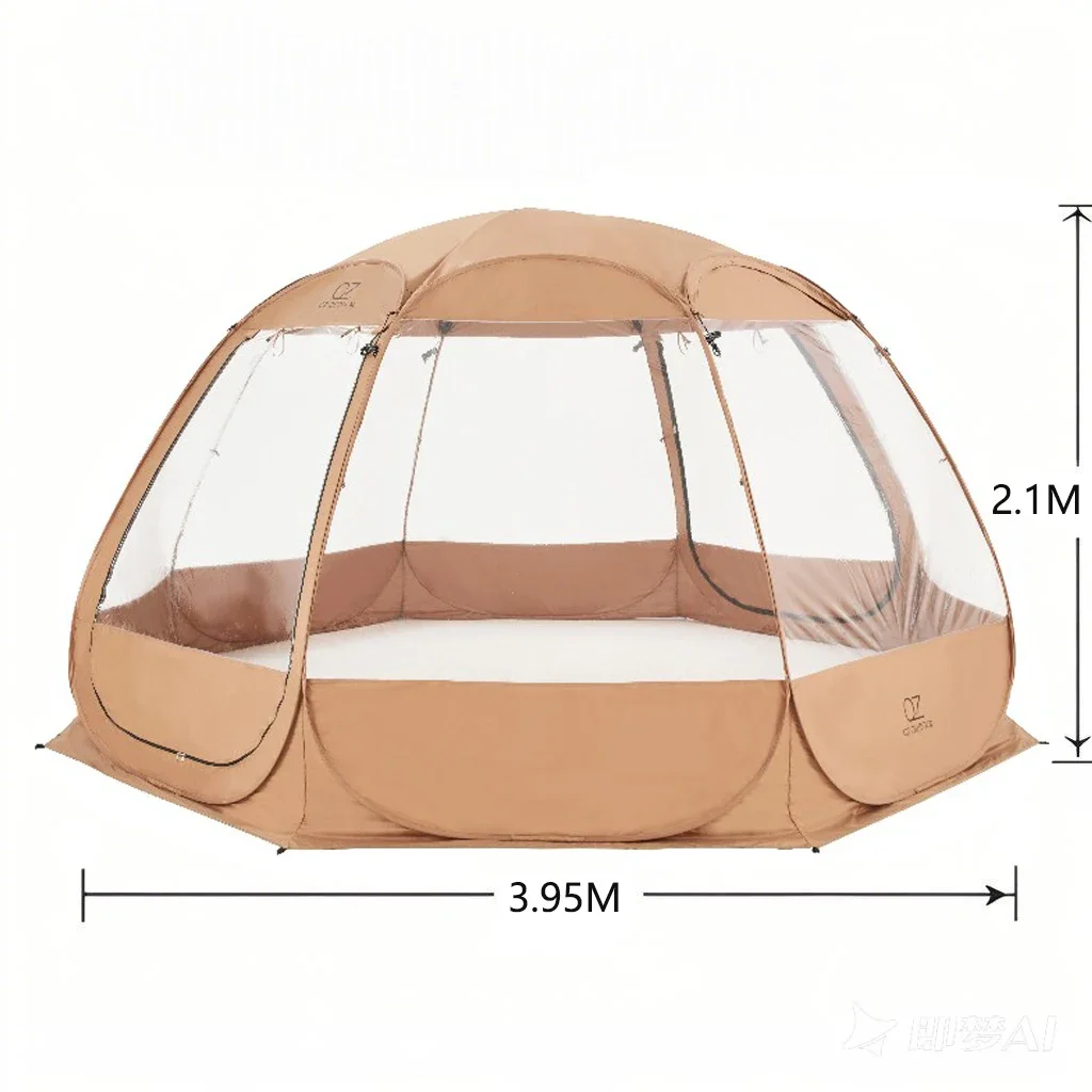 Outdoor open-air starry sky transparent spherical tent courtyard sun room quick opening free construction