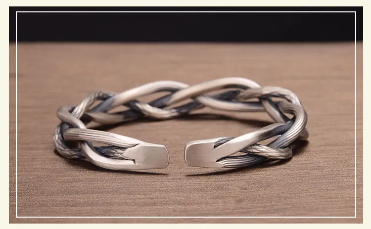 Brazalete Retro de Plata de Ley 925 para mujer, joyería Original, regalo de cumpleaños, sin decoloración, envío directo, novedad