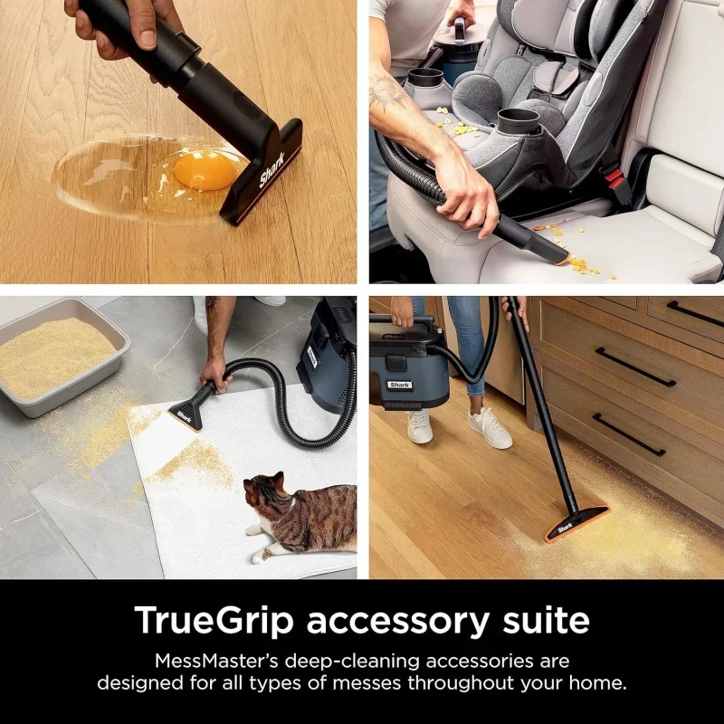 QWShark VS101 MessMaster Portable Wet Dry Vacuum,Small Shop Vac,1 Gallon Capacity,AnyBag Tech,Self-Cleaning,Ultra-Powerful Sucti