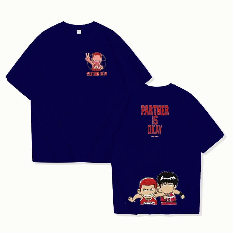 Japanese Anime T-shirt for Men Women Y2K High Slam Dunk Master Print Summer Short Sleeve T-shirt Couple's Fashion Round Neck