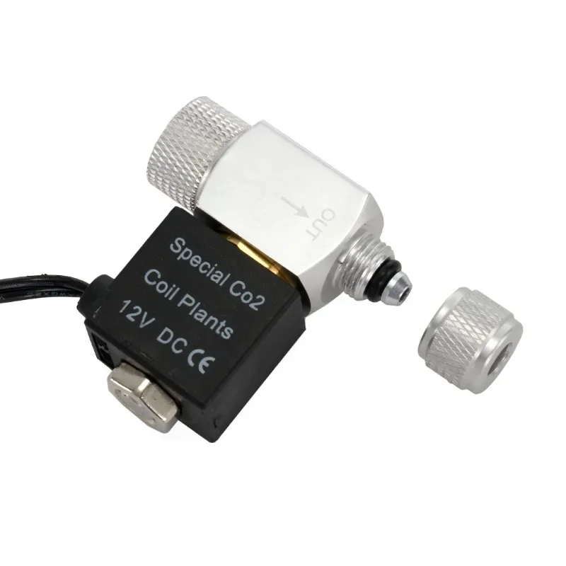 Aquarium Solenoid Valve CO2 System Regulator Aquarium Accessories Electric Low Temperature Magnetic Valve For Fish Tank DC12V