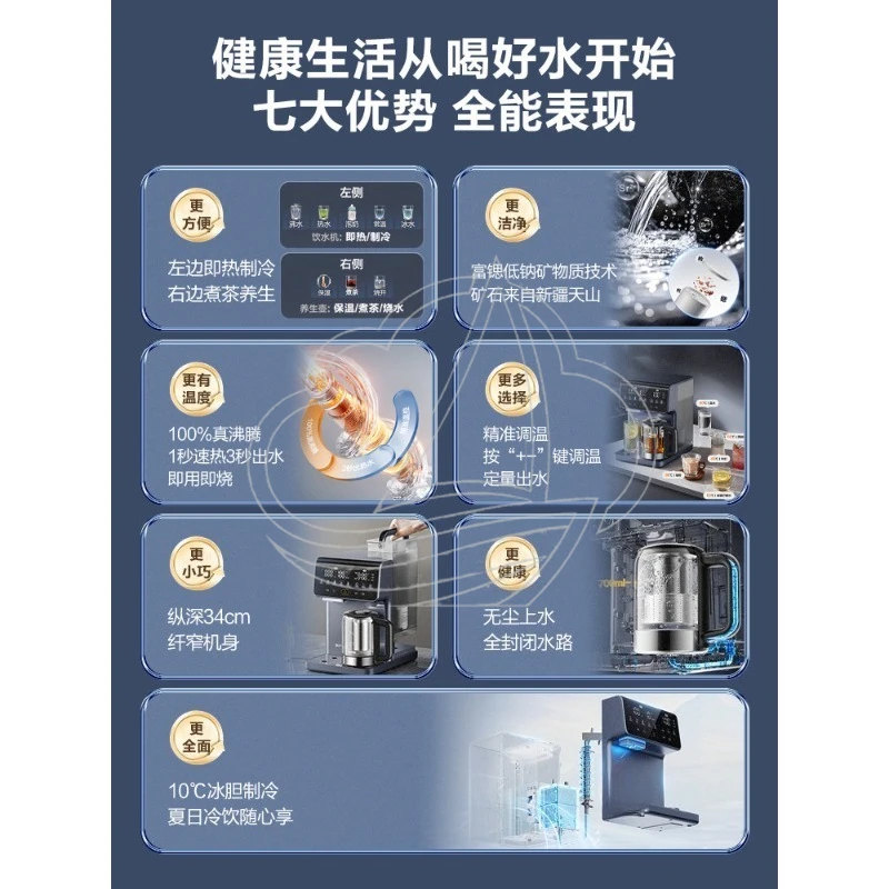 Desktop Instant Hot & Cold Water Dispenser All-in-One Water Purifier Filter Machine
