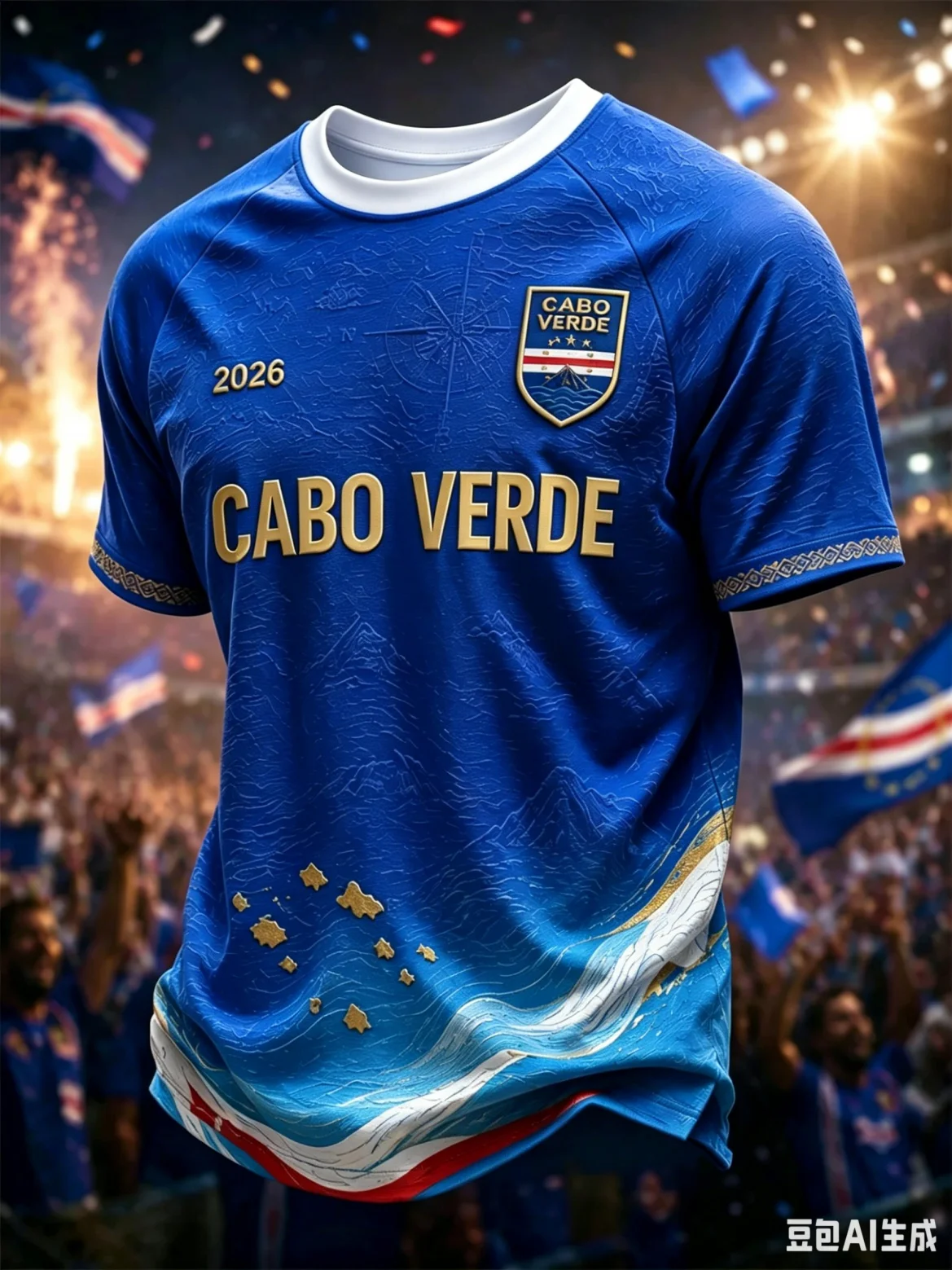 Summer New Cape Verde Football Jersey Sports 3D Printed Short Sleeve T-Shirt Men's Women's Breathable Loose Top Family Kids Tees