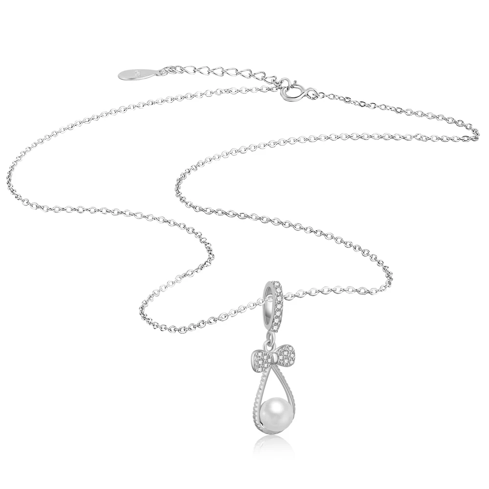 

925 Sterling Silver Angel Pendant Necklace for Women And Girls Simple White Zircon Love Elegant Jewelry Accessory