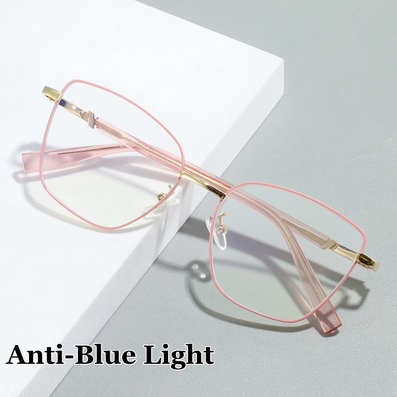 

Neutral Fashion Anti-blue Light Glasses Cat-eye Large Frame Optical Glasses Ultra-light Eye-protecting Ordinary Glasses