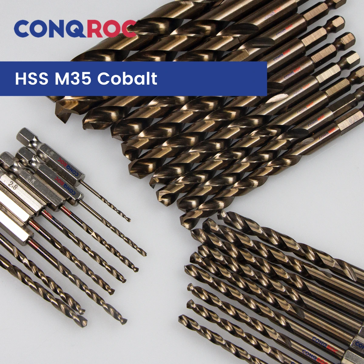 Twist Drill Bit HSS M35 Cobalt 1/4"(6.35mm) Hex Shank 27-Option Diameter-1.5~13mm