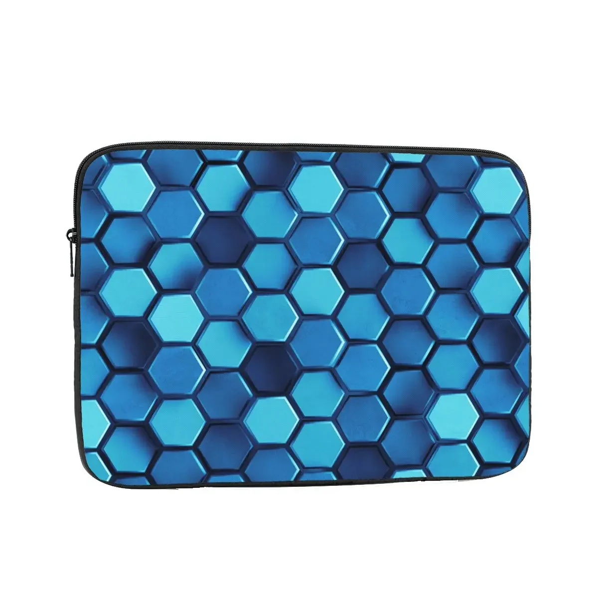 Abstract 3d Honeycomb Rendering 10 12 13 15 17 Inch Laptop Sleeve Case Notebook Bag Case Blue Hexagon Shockproof Case Bag