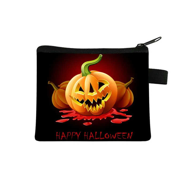 Halloween Phong Cách Tiền, Trẻ Em Spider Đầu Lâu Cát Bát Bí Ngô Khủng Bố Tiền Túi Nhỏ Xách Tay Phím Mini Son Môi Tặng Túi