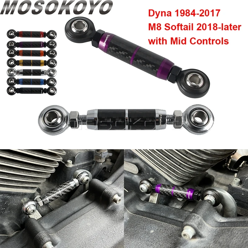 

Motorcycle Accessories Gear Shift Linkage Shifter Rod Adjusts 4 3/8"-6 1/4" Lever For Harley Softail Dyna 1984-2026 Mid-Control