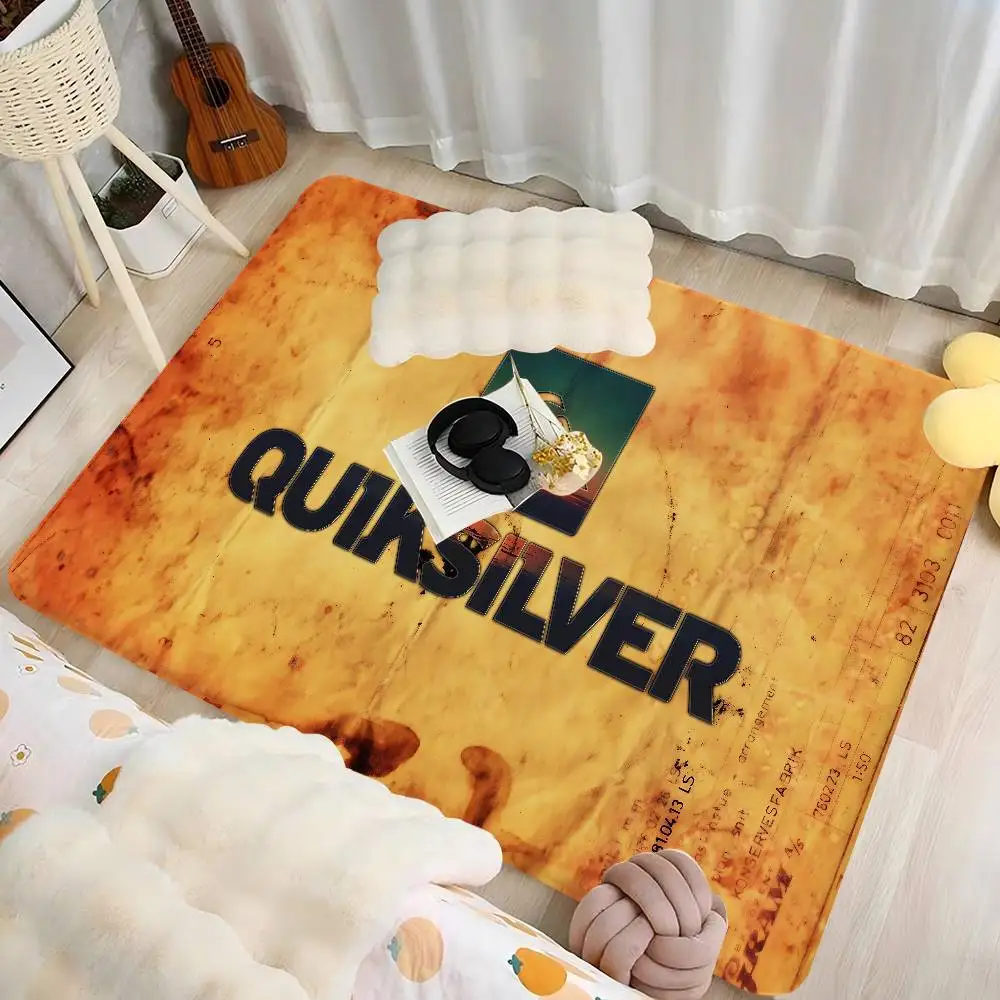 Tapete de corredor com logotipo Q-QuiksilverS, antiderrapante, para lavanderia, decoração de lavanderia, varanda, sala de estar infantil, tapetes para área de cabeceira