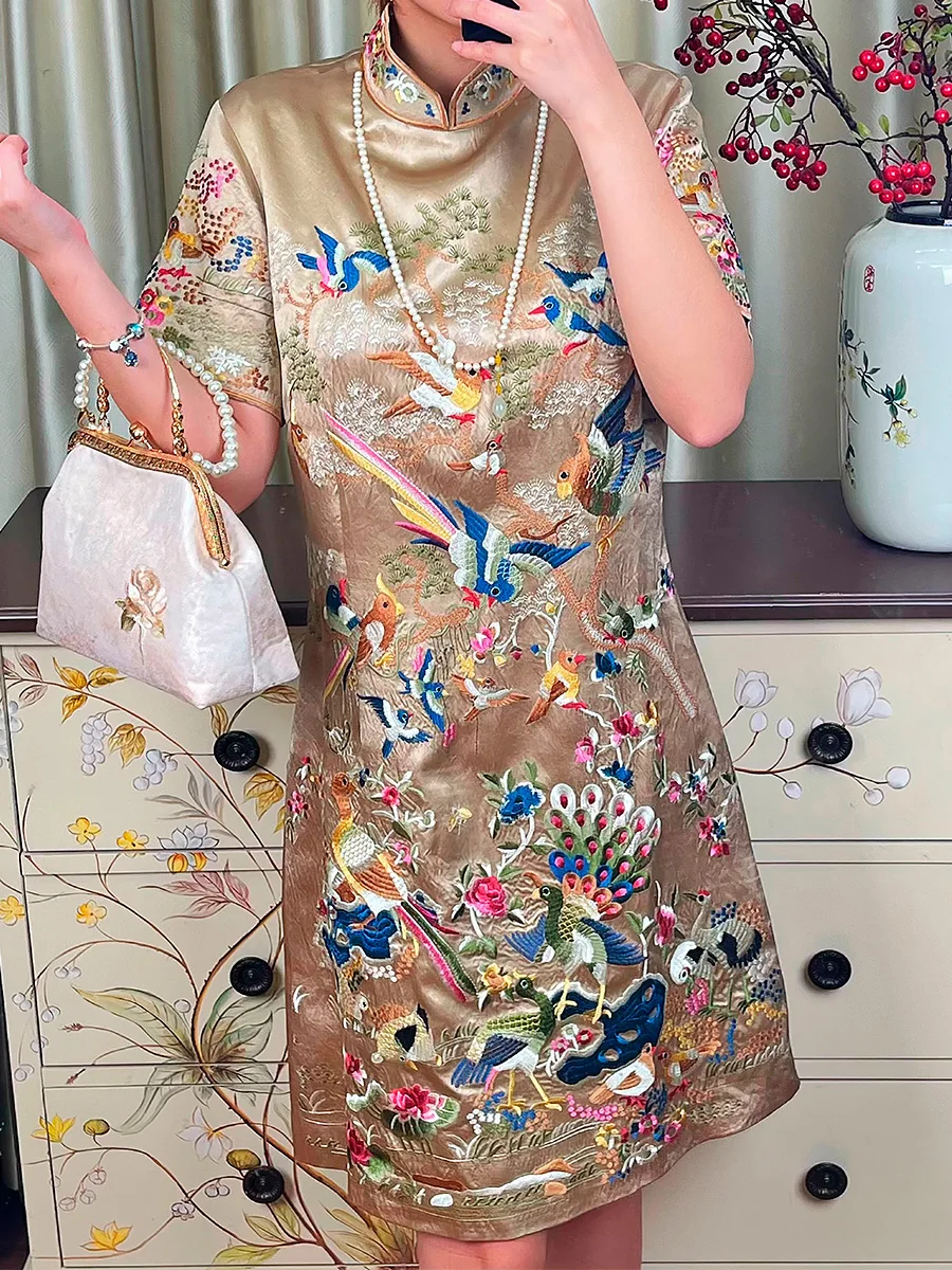 

New 2025 Sle Improved Dr Summer Ethnic Sle Waist-Cinching Young Heavy Embroidery ort Sve ort Skirt