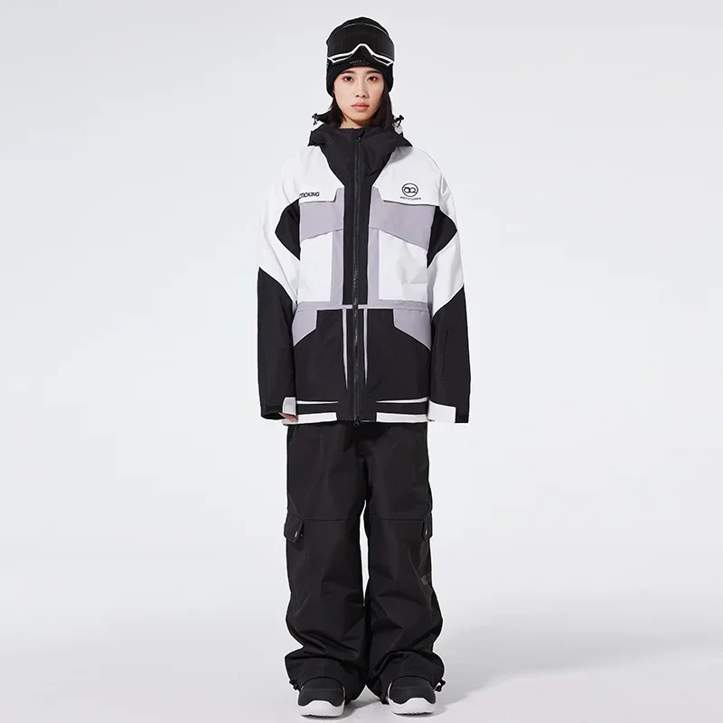 Winter Hooded Jacket Pants Women Snow Suits Outdoor Sport Man Skiing Sets Mountain Waterproof Female Snowboard Costume Clothes