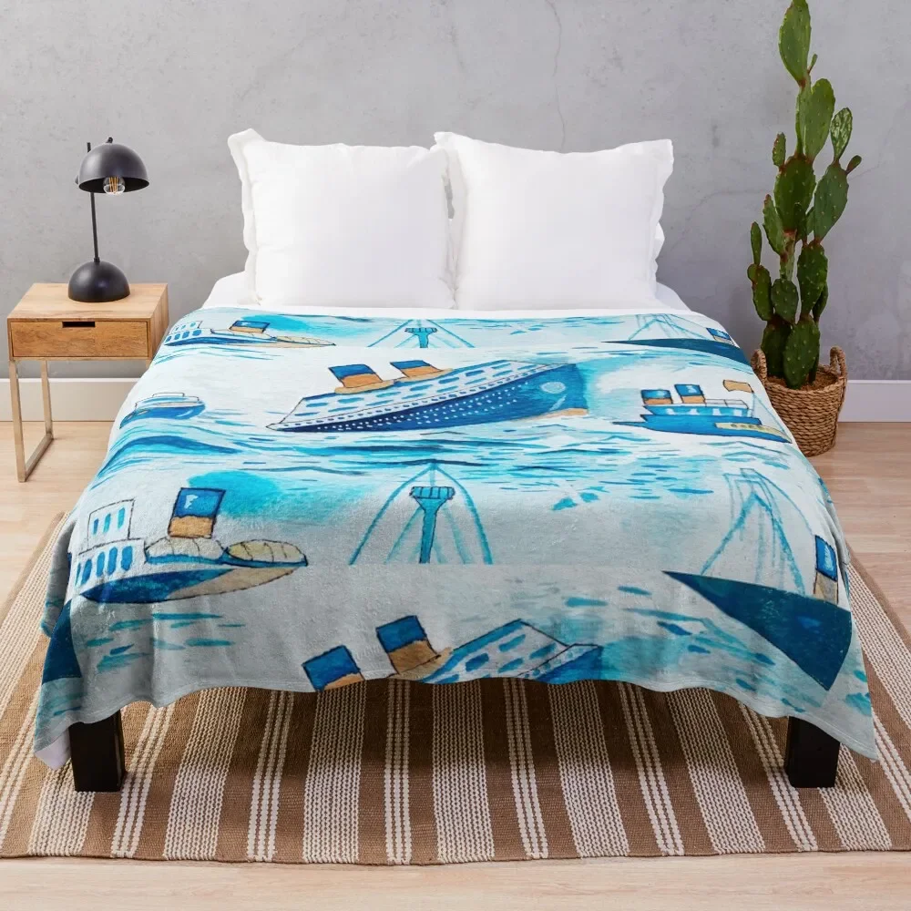 

Ferry boats scrub cap Throw Blanket Decorative Blankets Luxury Brand Blanket Tourist Blanket