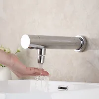 Lavatory Bathroom Faucet Wall Mount Sensor Faucet Automatic Hands Free Touch Sensor Basin Sink Cold Tap Faucet