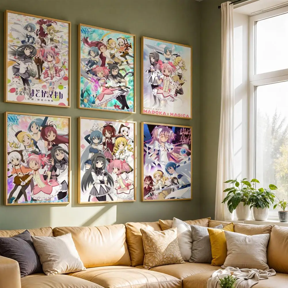 Anime Madoka M-Magica Homura Poster HD Self Adhesive Waterproof Wall Art Ideal for Home Office Dorm Bedroom Great Gift
