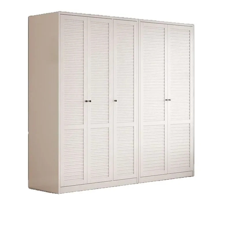 for French Formaldehyde Free Steel Wardrobe with Louver Glass Door Large Capacity Storage Metal Material Activity Price