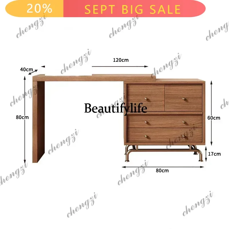 Mid Century Nordic Vanity Table Floating Slim Design Vintage Vanity Table Trendy Aesthetic Makyaj Masası Dressers For Bedroom