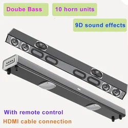 Home Theater Echo Wall TV Soundbar with 10 Sound Units Double Subwoofer Family Cinema Bluetooth Soundbar Multi-function Speaker