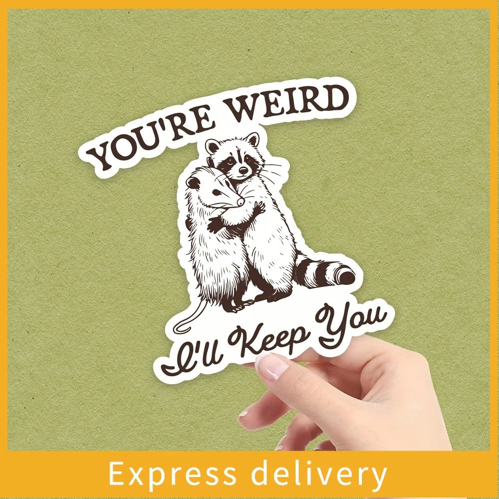 

Виниловая наклейка 1/3/5 «Ты странный, но я приведу тебя в порядок» с изображением енота и панголина — водонепроницаемая, прочная наклейка для чехла телефона, граффити-наклейка — идеальная