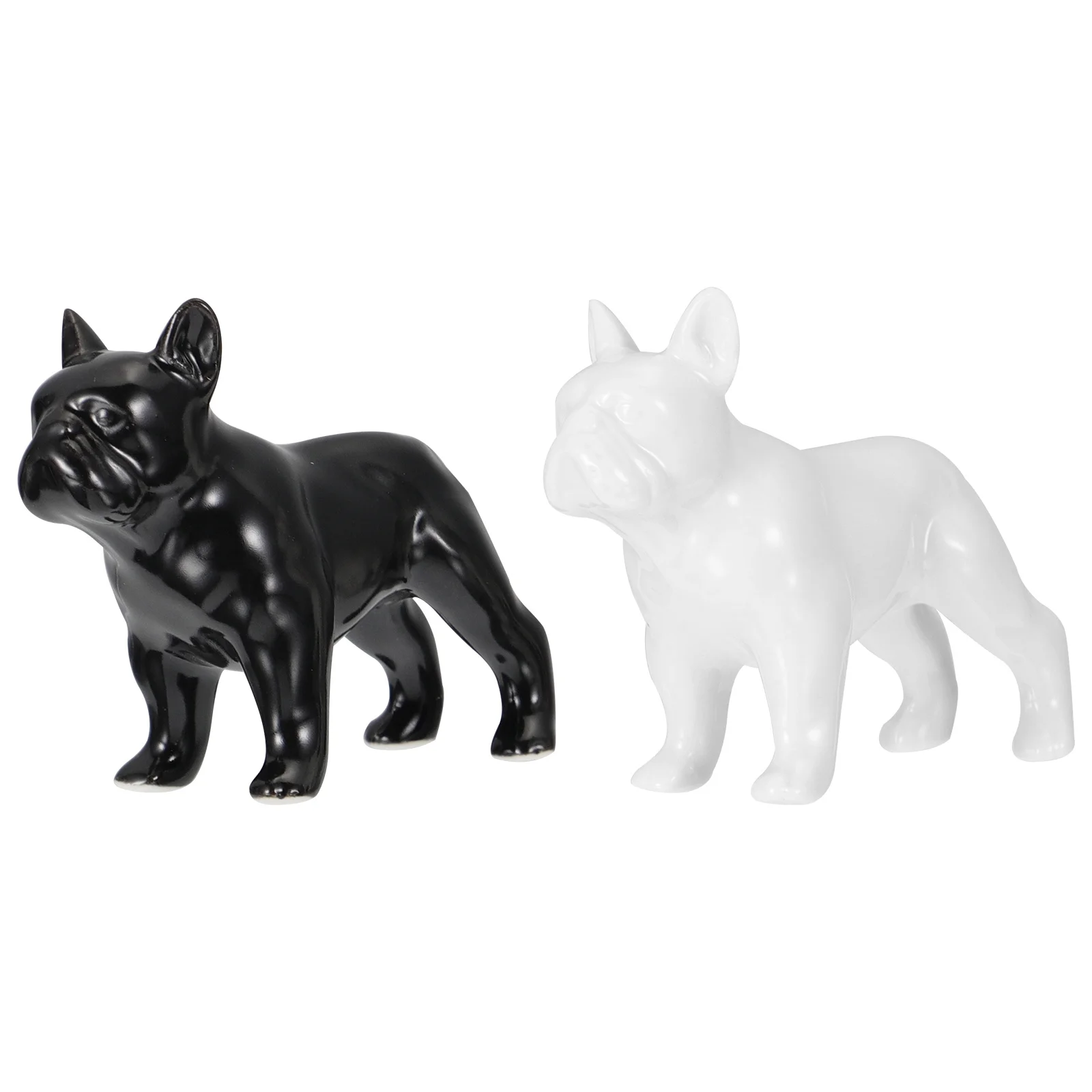 

2Pcs Ceramic Craft Dog Decor Small Decorative Dog Adornments for Home Office Garden Yard Tabletop Ceramic Animal Decoration