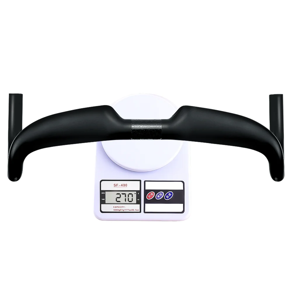 BALUGOE Fully Internal Cabled Bicycle Handlebars Carbon Fiber Road Bike Handle Competitive Rigidity Matte Black 31.8mm Caliber