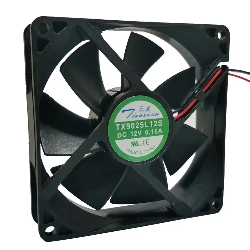 New for TX9025L12S DC 12V 0.16A 9cm 9025 Cooling Fan 9cm 2-wire Wine Cabinet Refrigerator Thermostat Cabinet Cooling