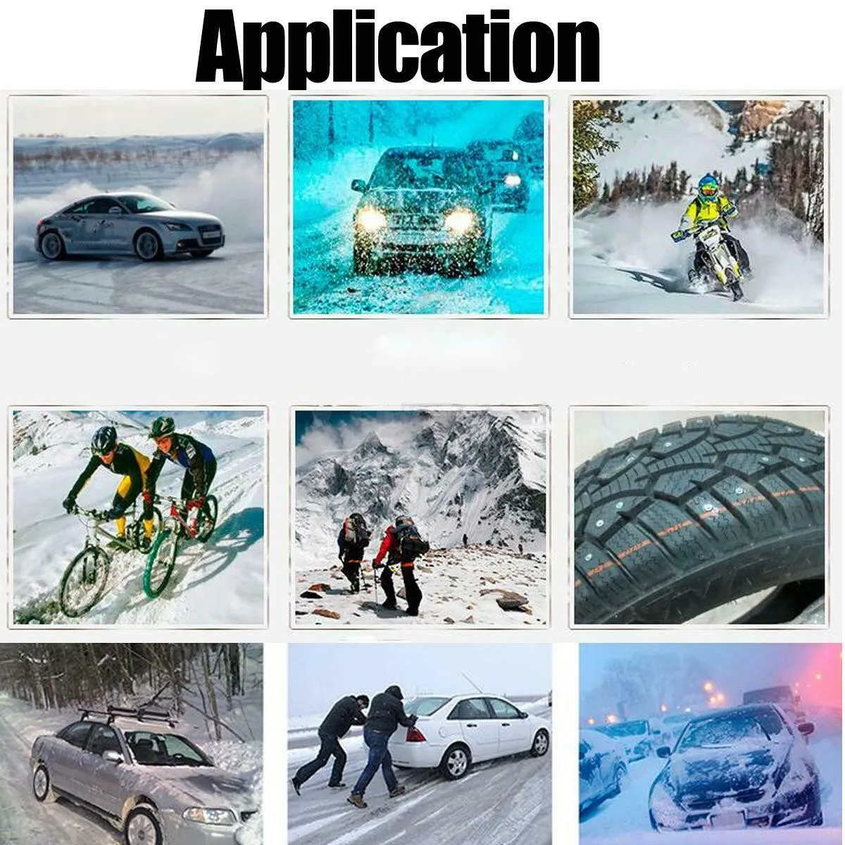 100Pcs Car Tire Studs Anti-Slip Screws Nails Auto Motorcycle Bike Truck Off-road Tyre Anti-ice Spikes Snow Shoes Sole Cleats