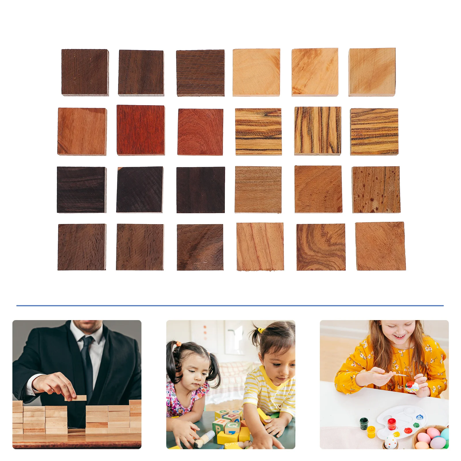 

24Pcs DIY Wooden Ring Blanks Smooth Craft Wood Pieces for Handmade Jewelry Art Crafts Material for Adults