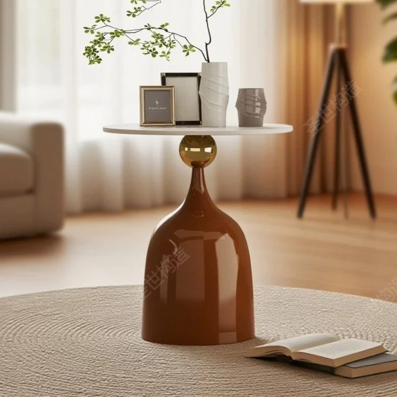 Luxury Design End Table Round Glass Funky Corner Small Tables Living Room Minimalist Couchtisch Rund Living Rooms Furniture