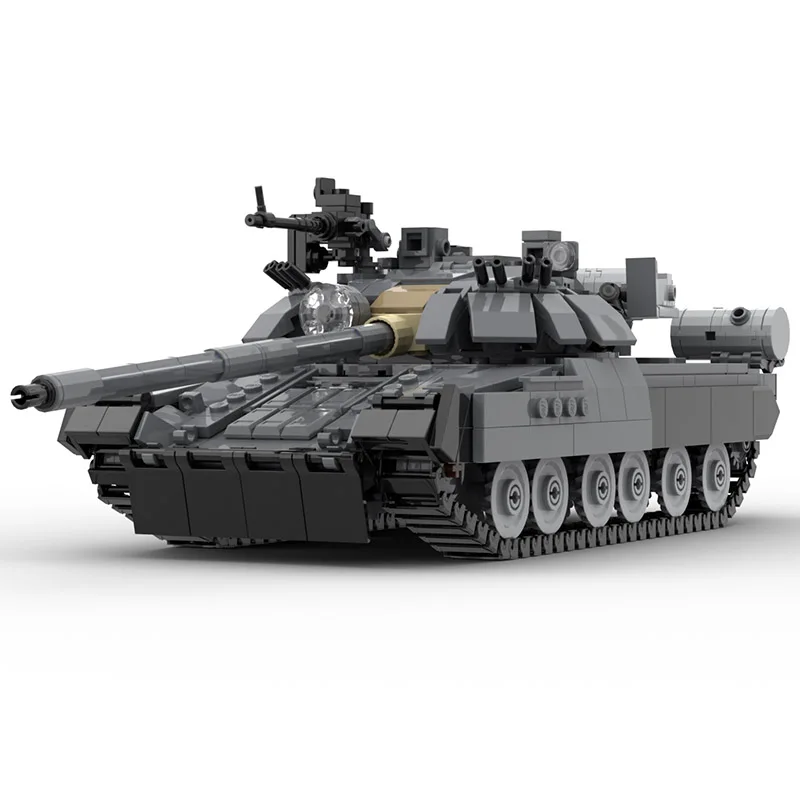 982 Uds WW2 militar MOC 1:35 escala T-80U MBT modelo de tanque de batalla principal ideas creativas juguete para regalo para niños de alta tecnología bloques de coches blindados