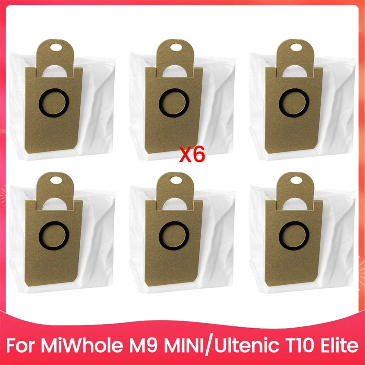 BRILLIANT 6PCS Vacuum Cleaner Dust Bag Accessories Set for MiWhole M9 MINI for T10 Elite Vacuum Cleaner Replacement Parts