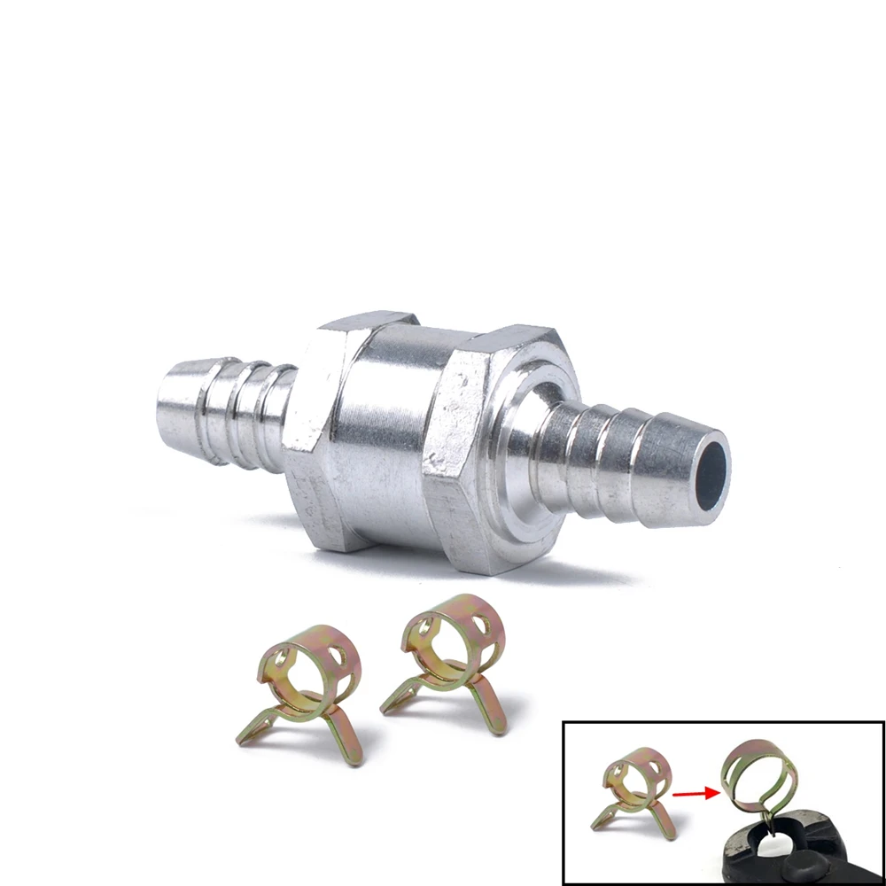 

​8mm 5/16" Fuel Non Return One Way Check Valve with Clip Petrol Diesel Aluminium