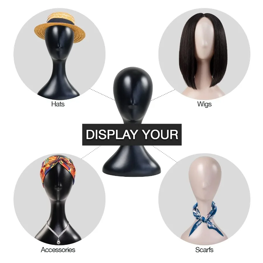 16 بوصة ستوديو المحدودة المهنية عارضة أزياء بلاستيكية رئيس دائم المرأة نموذج شعر مستعار رئيس حامل الجذع التصميم صنع عرض عقد