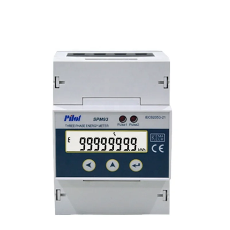 Factory PILOT SPM93 RS485 KWh Accuracy 35mm Din Rail 3 Phase 4 Wire Parameter Measuring Record Power Meter Watt Meter