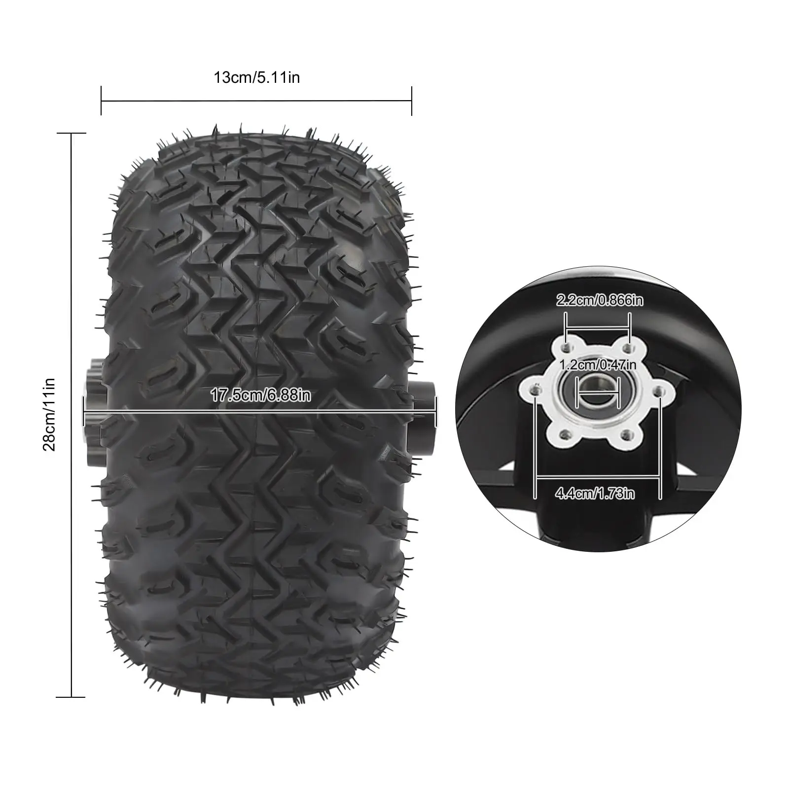 Kit di conversione scooter carrello, kit di conversione ruota pneumatica motrice 36V 350W Set ruota doppia elettrica Azionamento motore velocità 6,21Mph