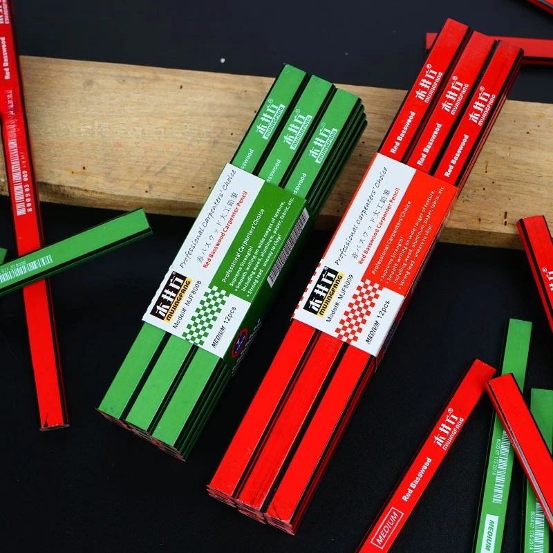 8/12Pcs Flat Woodworking Marking Pencils Carpenter Scoring Pencil For Construction Carving Drawing DIY Handmade Wood Marker Tool