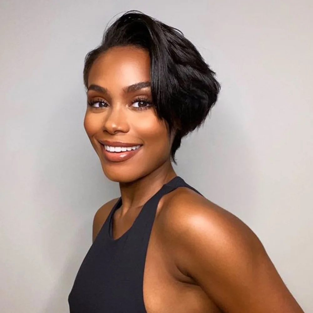 4X4 Lace Closure Pixie Cut Wigs Colored 4x4 Lace Human Hair Wig P4/27 Highlight Pixie Cut Human Hair Wigs For Women HairUGo