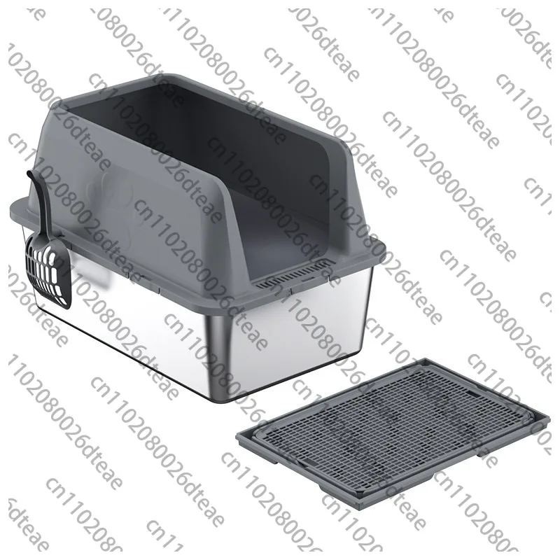 Cat Litter Box Enclosure Stainless Steel Open Prevent Spatter Cat Sand Bowl Cats Toilet Products Cat Toilet Training Supplies