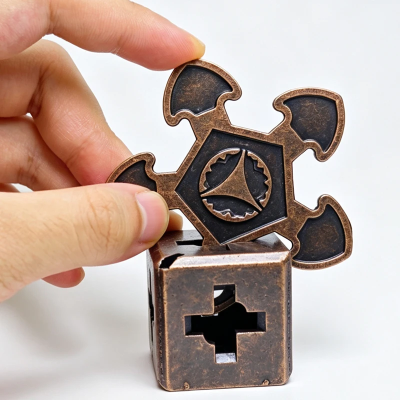 Magic IQ Cast Gear Brain Teaser Disentanglement Metal Puzzles Adults & Kids Fidget Toys For Focus Stress Relief Calming Down