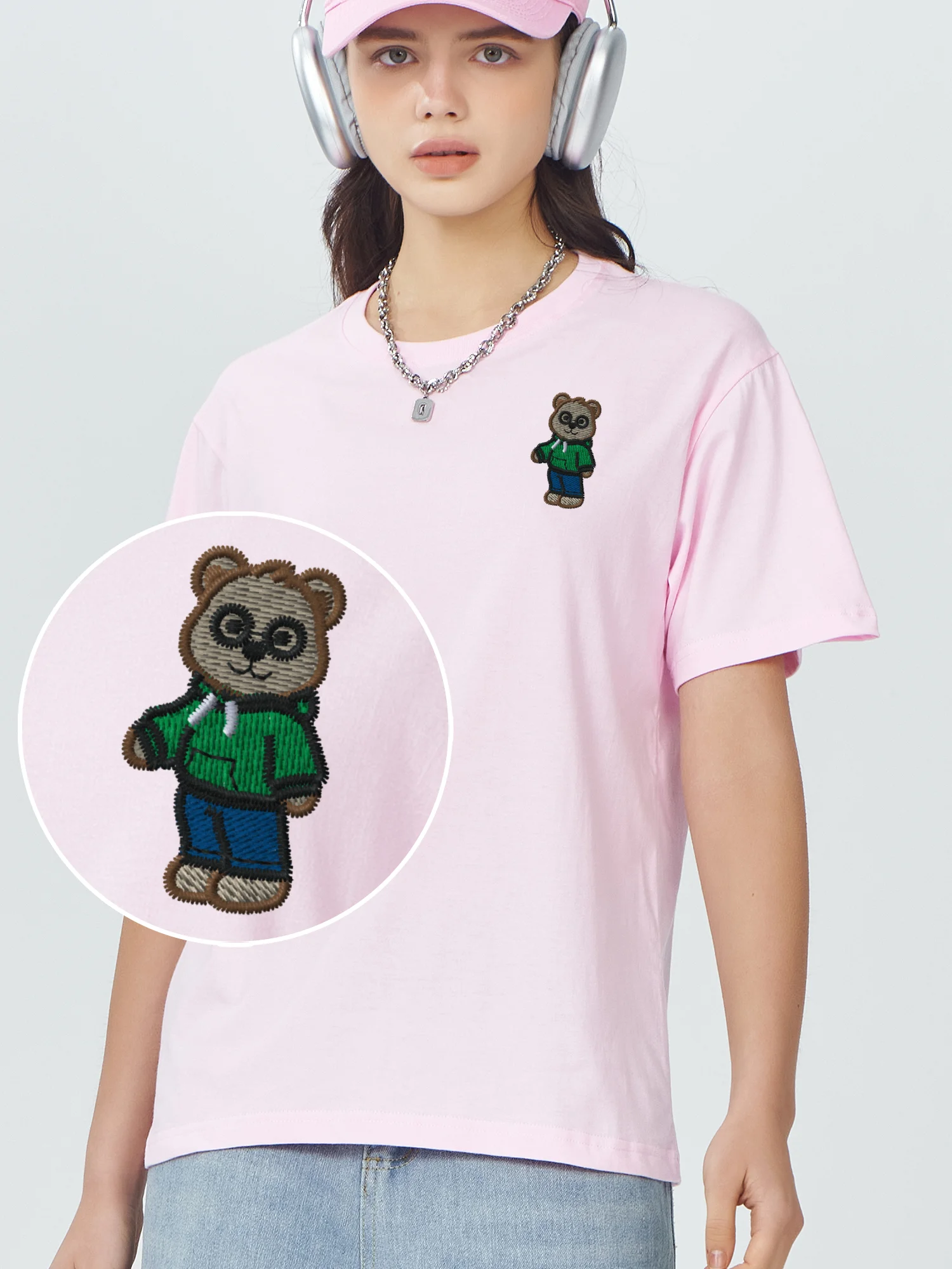 

Футболка с вышивкой Teenbear, футболки с вышивкой из 100% хлопка, черная рубашка, футболки с рисунком, натуральные мужские футболки