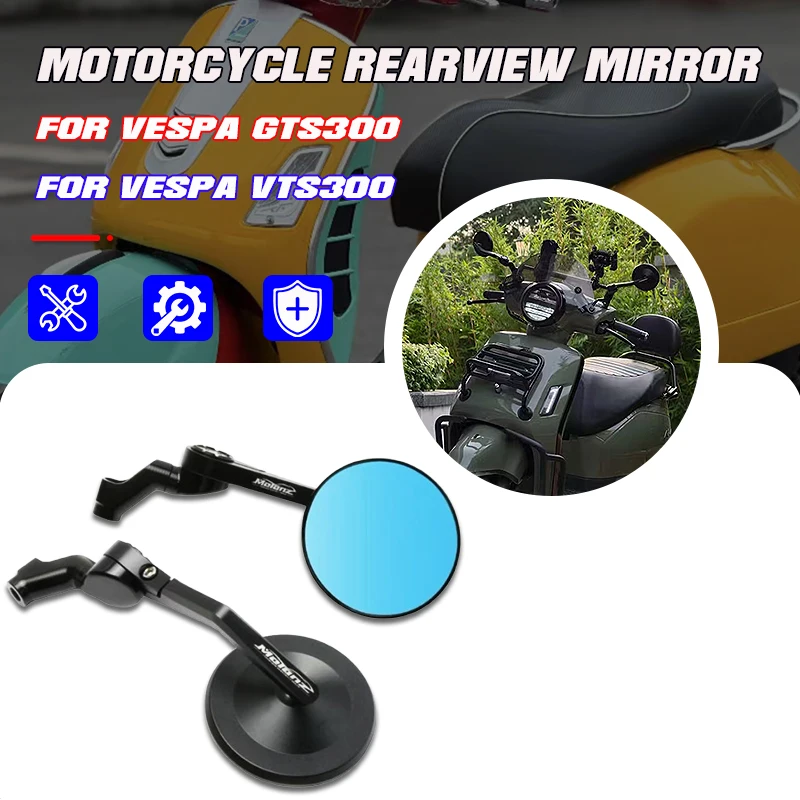 

For Vespa GT GTS GTV 125 200 250 300 Sprint Primavera150 Motorcycles Vintage Round Side Rearview Mirrors Rear Mirror Accessories