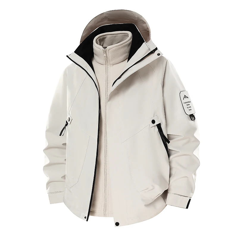 

Unisex Waterproof Outdoor Climbing Jacket Men's 3-in-1 Winter Coats Snow Ski Jacket Waterproof Windproof Fleece Lined Parkas