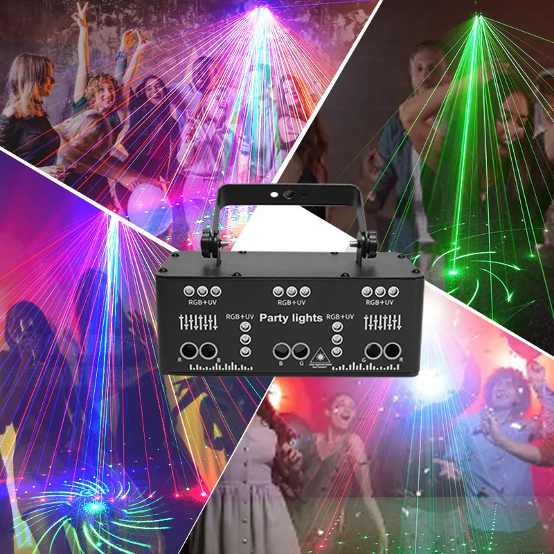 Vendita calda Nuovo 21 LED Proiettore da discoteca Emettitore UV Strobe Flash Stage Laser Home Party RGBW Effetto fascio Controllo DMX KTV Discoteche